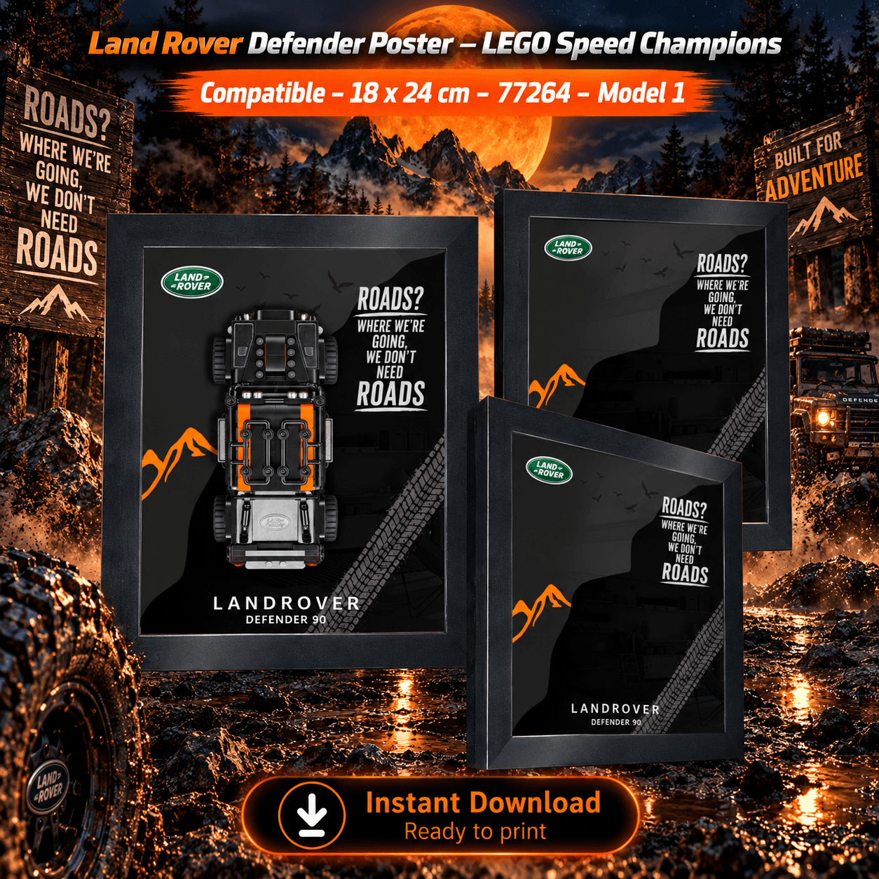 Land Rover Defender 90 – Model 2 – Poster for Speed Champions #77264