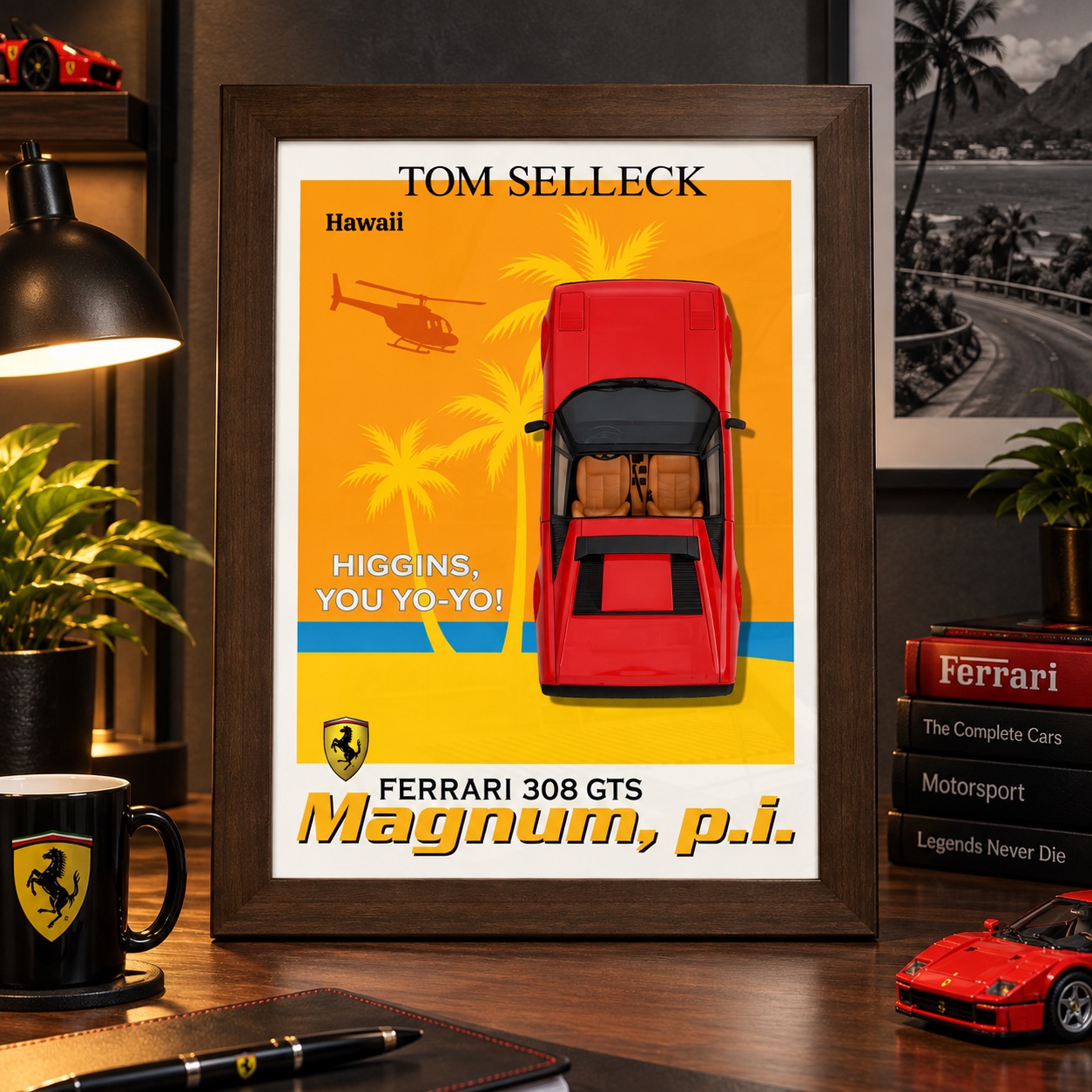 Magnum P.I. Ferrari 308 GTS Poster – 80s Retro TV Series
