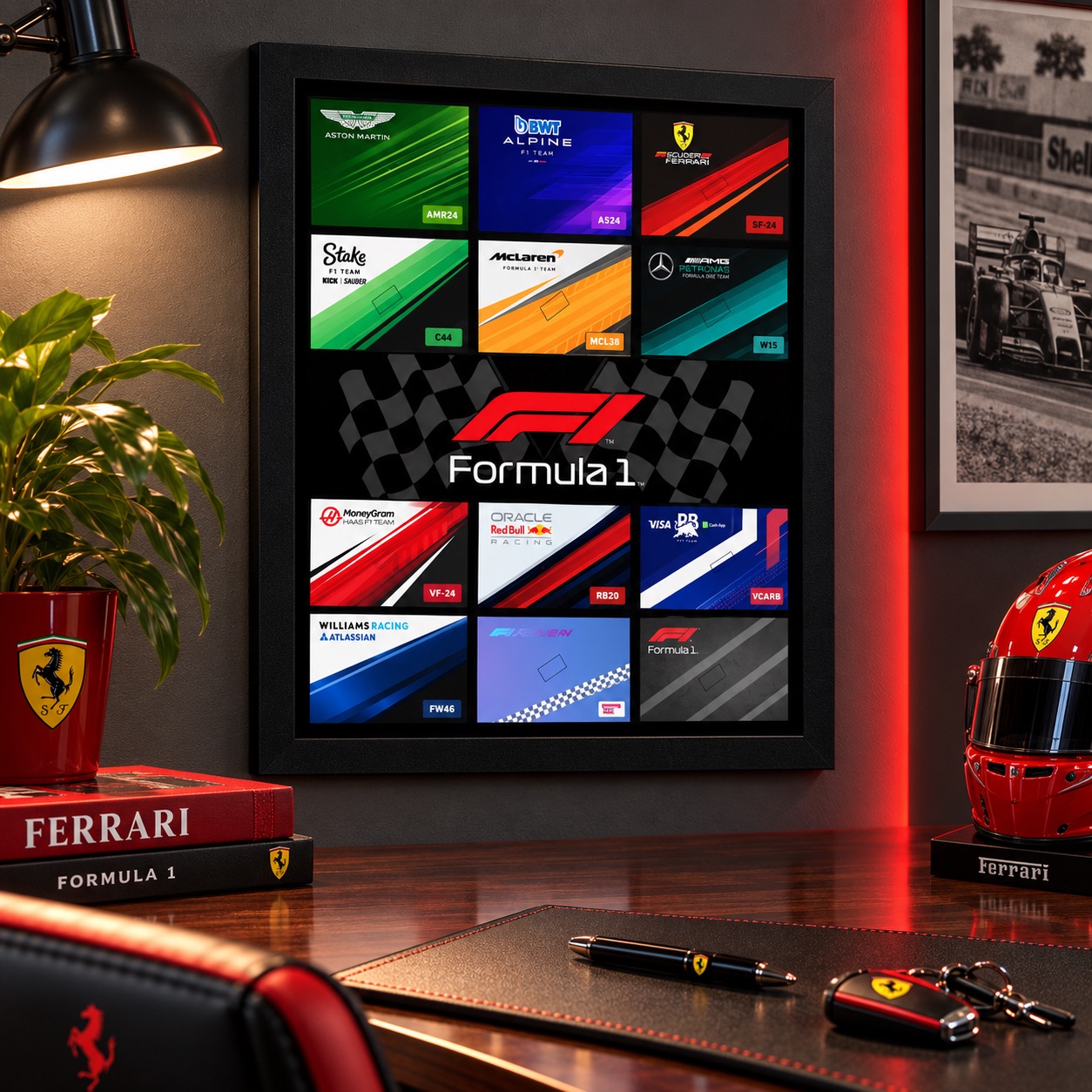 Mini F1 Poster – 12 Formula 1 Cars Collection – Model 5