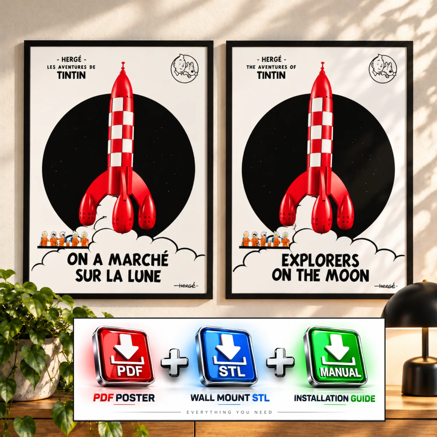 On A Marché sur La Lune Poster + STL + Manual #21367 – Model 1