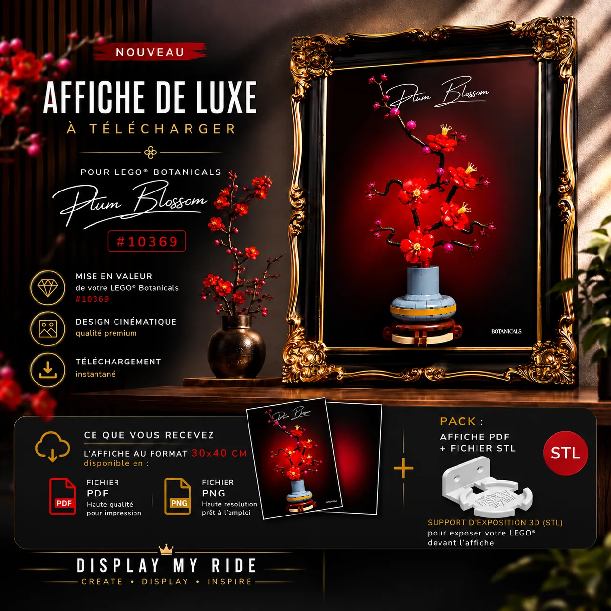 Plum Blossom Display Pack #10369 – Poster + STL
